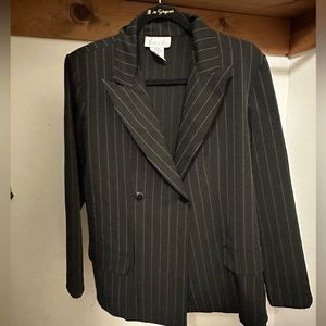 Pride and Joy black blazer with white stripes. Size 6P